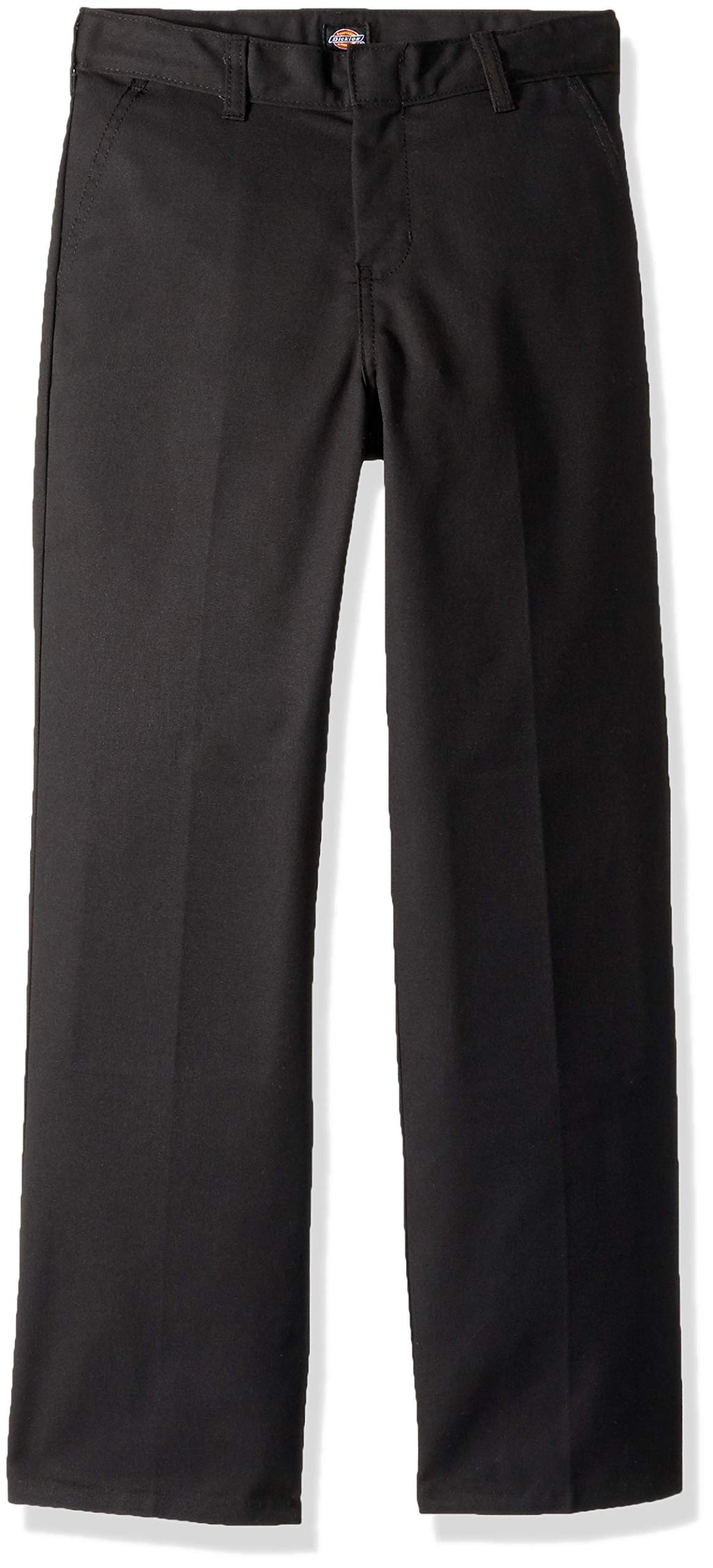 Dickies Boy's Big Flex Waist Flat Front Pants, Black, 20 Husky
