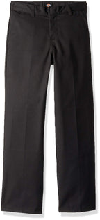 Dickies Boy's Big Flex Waist Flat Front Pants, Black, 20 Husky