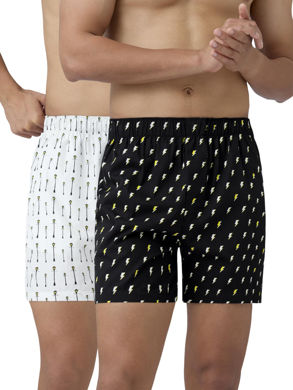 XYXX Mens Super Combed Cotton Remix Printed Boxers [Pack of 2] No-Marks Waistband, Comfort Stretch | Innerwear for Men in Colou
