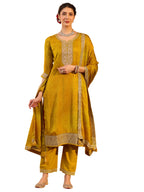 Libas Printed Chiffon Straight Kurta With Trousers and Dupatta-93077XXL
