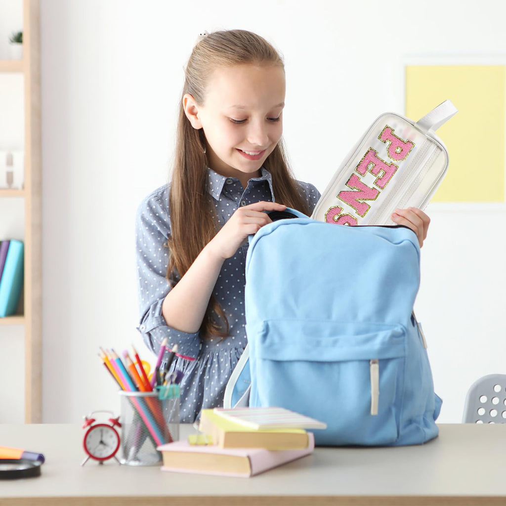 COSHAYSOO Clear PENS Makeup Bag for Women Lady Work Office Cosmetic Accessories Stuff Organizer