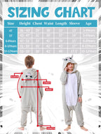 CANASOUR Cat Onesie Kids Halloween Cosplay Costume Girls One Piece Pjs Anime Unisex Hoodie Pajamas Grey For 8-10 Years Boys Part