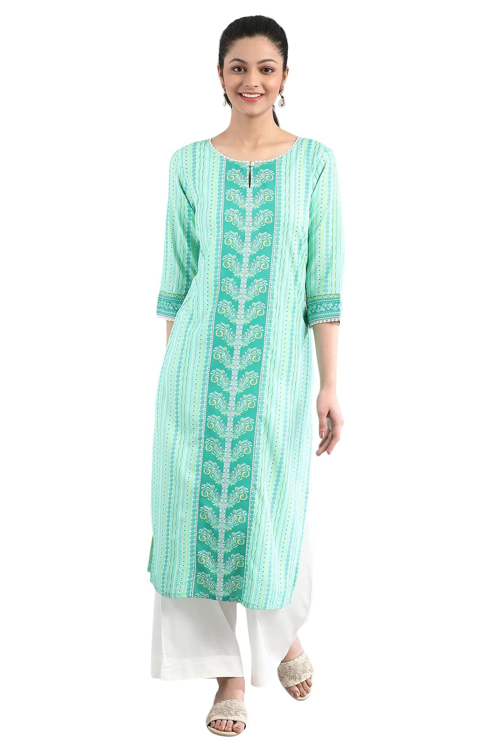 Aurelia Women'S Viscose Regular Kurta (21Fea12248-502900_Green_Xs)