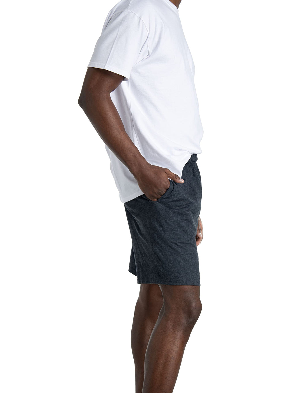 Fruit of the Loom Men's Eversoft Cotton Shorts with Pockets (S-4xl), 2 Pack-Black Heather