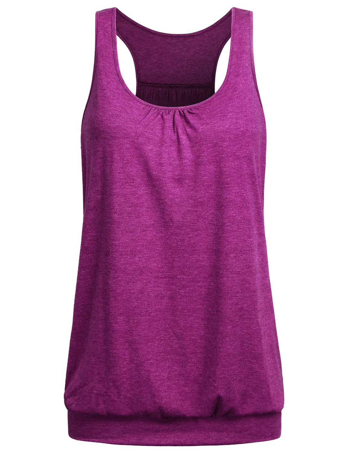 Banded Bottom Tops for Women Banded Waist Shirts Womens Maternity Workout Tops Sleeveless Tank Tops Yoga Activewear Red Small