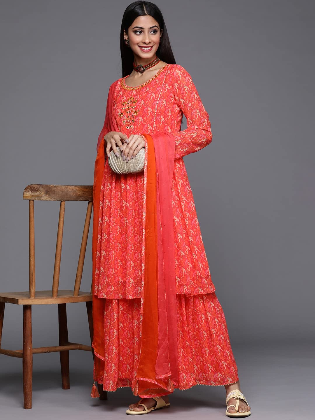 Anni Designer Women Kurta With Sharara & Dupatta