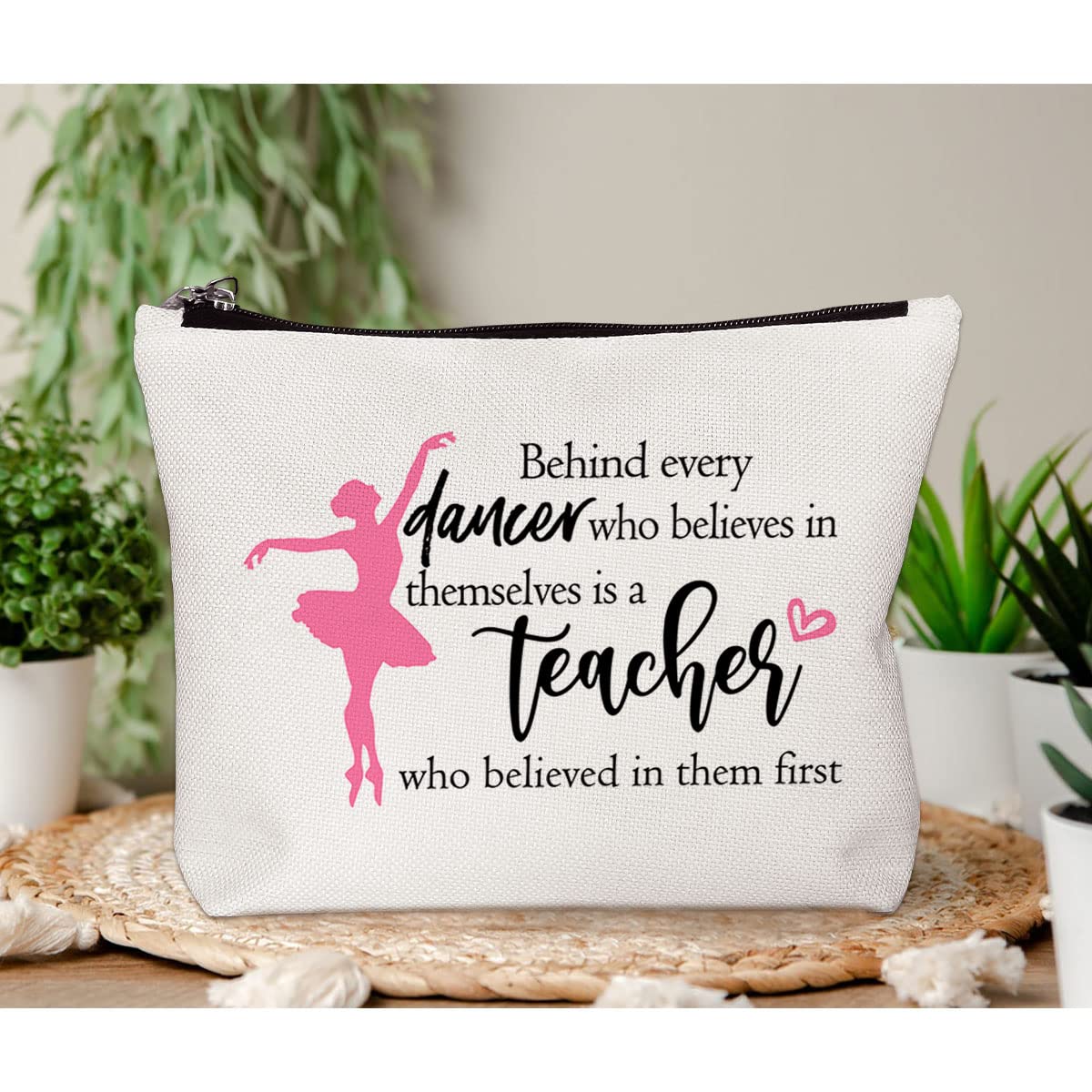 BiuNiuring Dance Teacher Appreciation Gift, Dancer Gifts, Dance Assistant Gifts, Dancing Makeup Bag, Every Dancer Has A Teacher