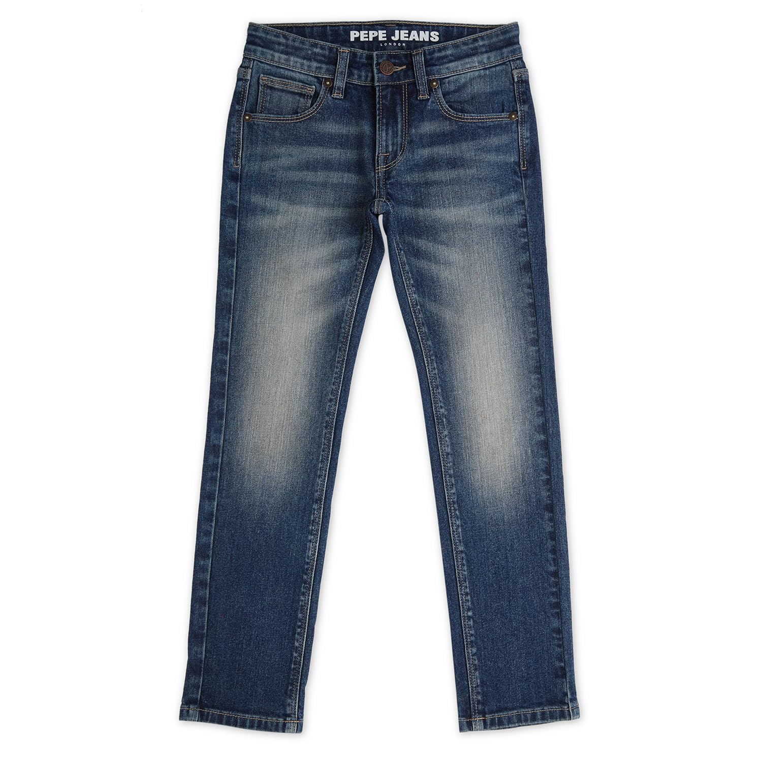 Pepe Jeans BoyS Slim Jeans (Pb202150J67_Med Used_Mid Indigo Blue
