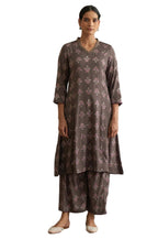 Dark Grey Handblock Print Kurta