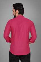 Besix MenS Regular Fit Solid Cotton Shirt | Chinese Collar | Casual | Plain | Branded | Mandarin Collar | Full Sleeve | Summer