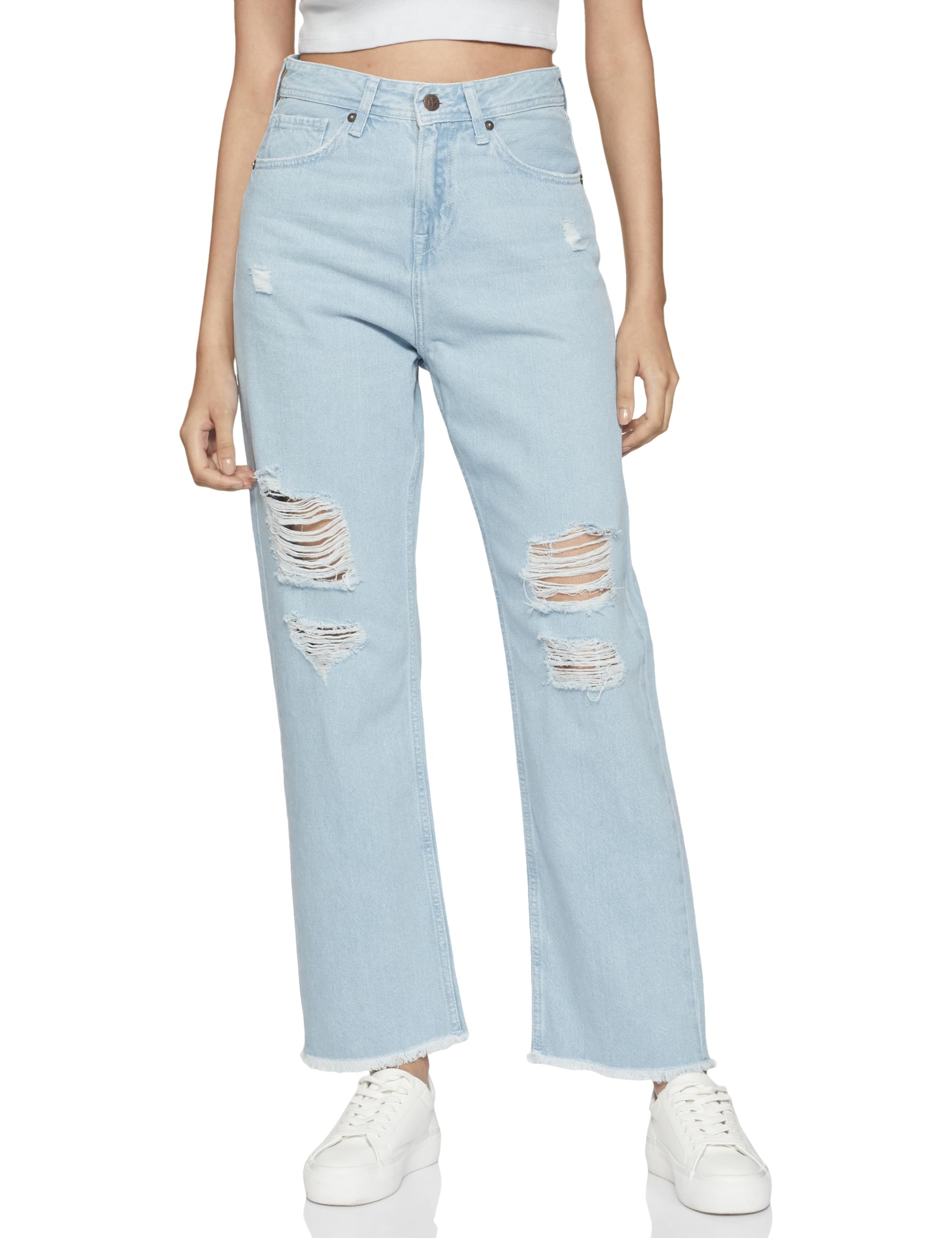 Pepe Jeans WomenS Straight Jeans (Pl204650Q058_Super Light Used Indigo Blue