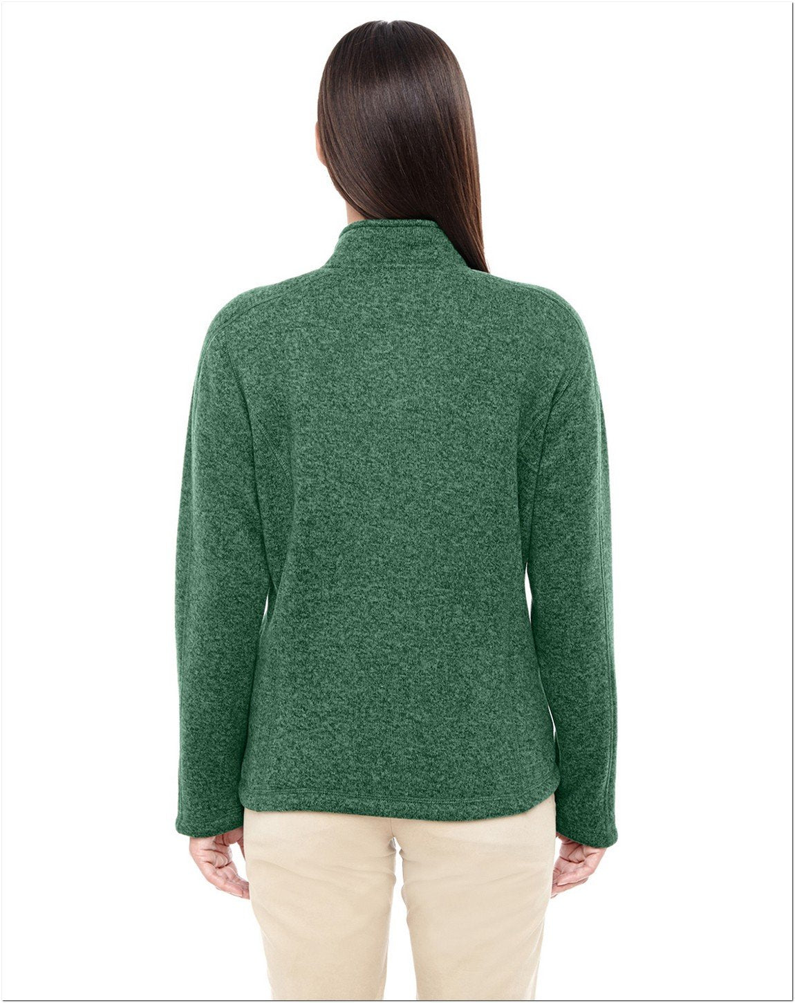 Ladies Bristol Full-Zip Sweater Fleece Jacket - gREY HEATHER - XS(D0102H763M8)