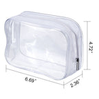 Pangda 5 Pack Clear PVC Zippered Toiletry Carry Pouch Portable Cosmetic Makeup Bag for Vacation, Bathroom and Organizing