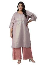 W For Woman Light Purple Shimmery Kurta_21Auw14058-215308_M