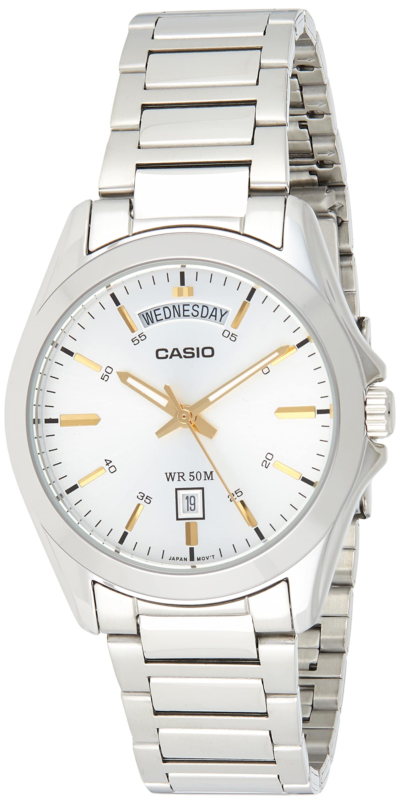 Casio Classic Analog Stainless Steel Silver Dial Quartz MTP-1370D-7A2 Men's Watch