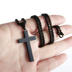 P. BLAKE Cross Necklace for Men Boys, Stainless Steel Mens Cross Pendant Chain Christian Religious Jewelry Valentine Christmas G
