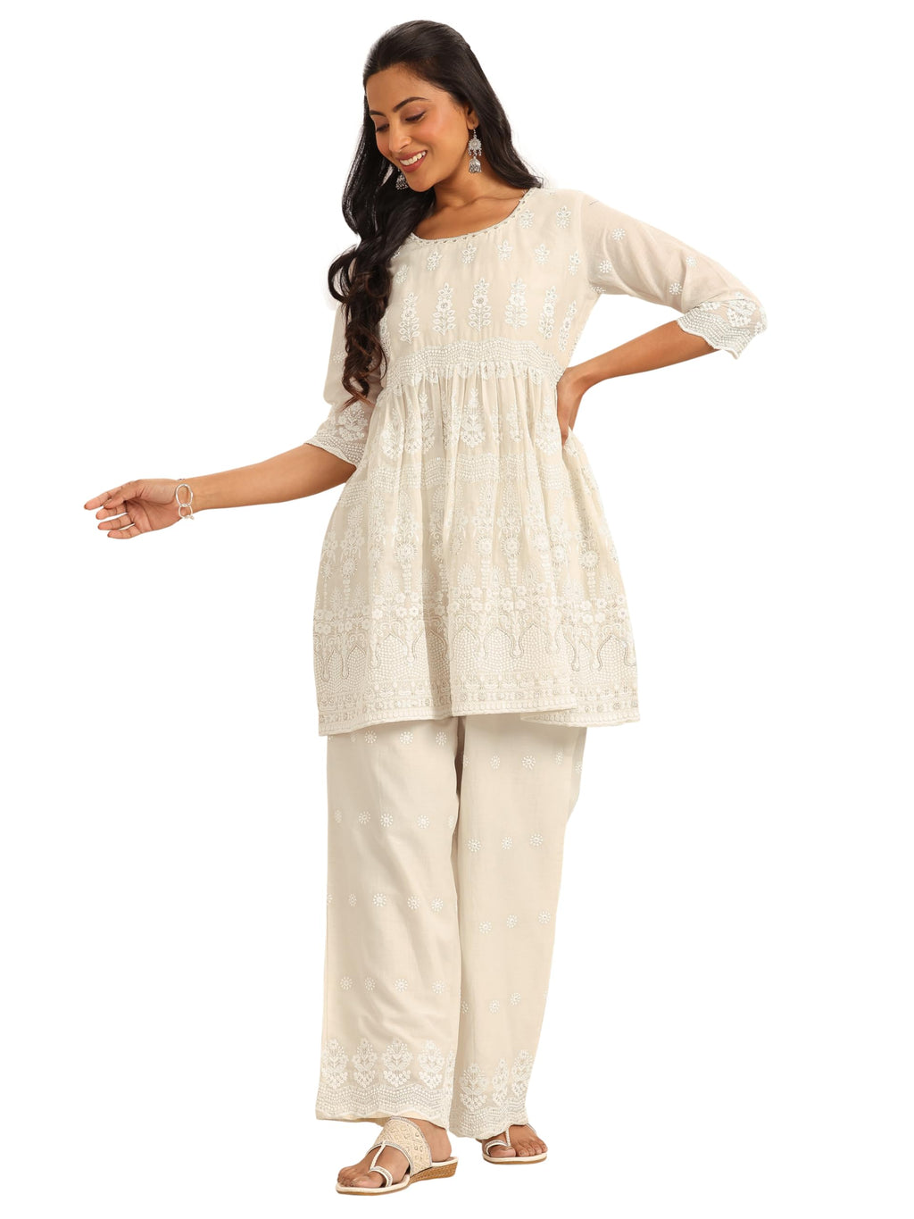 Libas Womens Embroidered Cotton Co-Ord Set For Women