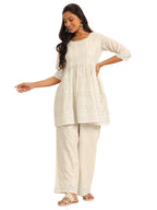 Libas Womens Embroidered Cotton Co-Ord Set For Women