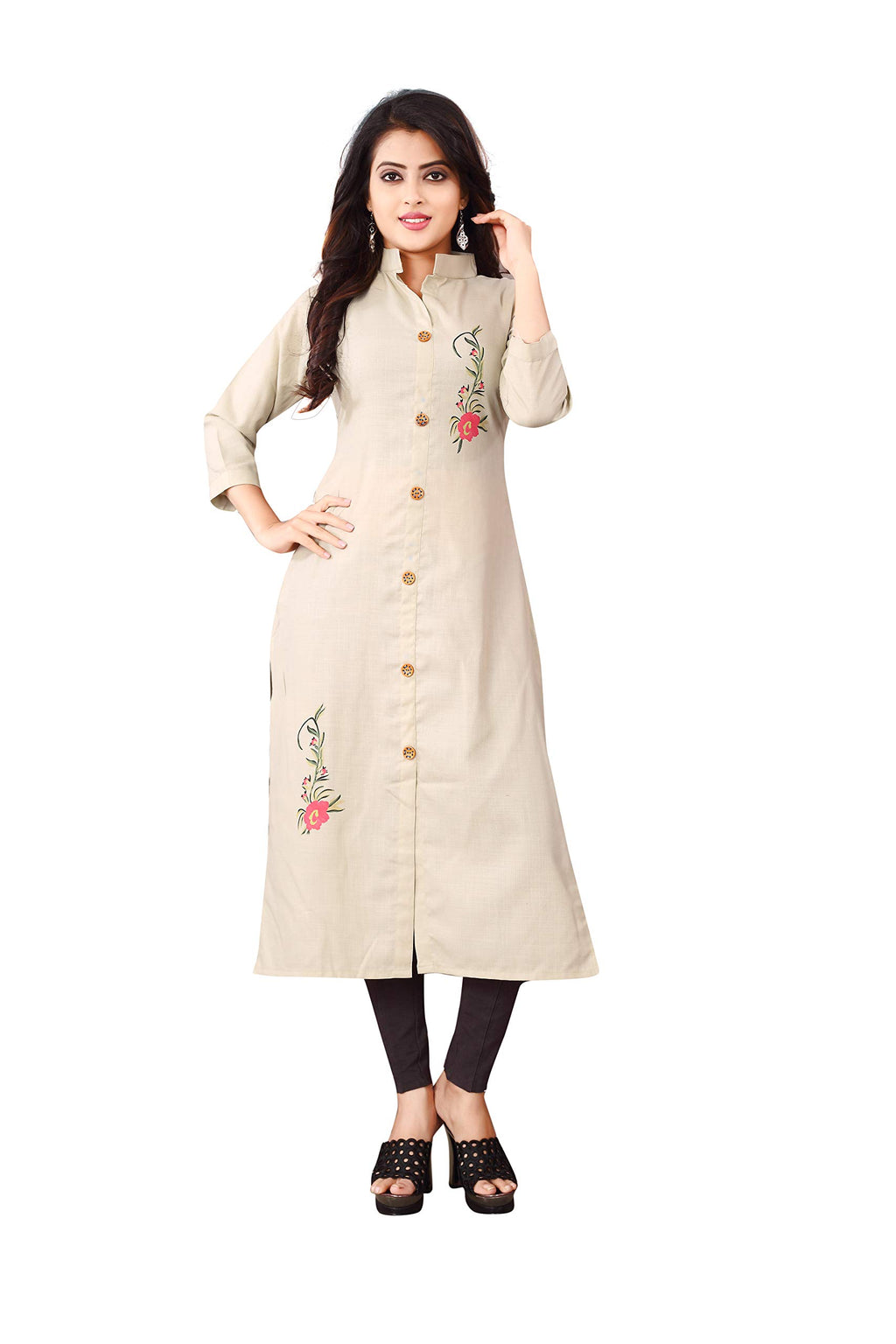 Om Sai Latest Creation Women'S Rayon Printed Full Stitched Kurti/Kurta And Bottom Set With Pent (Leggings) For Women & Girls (Sm