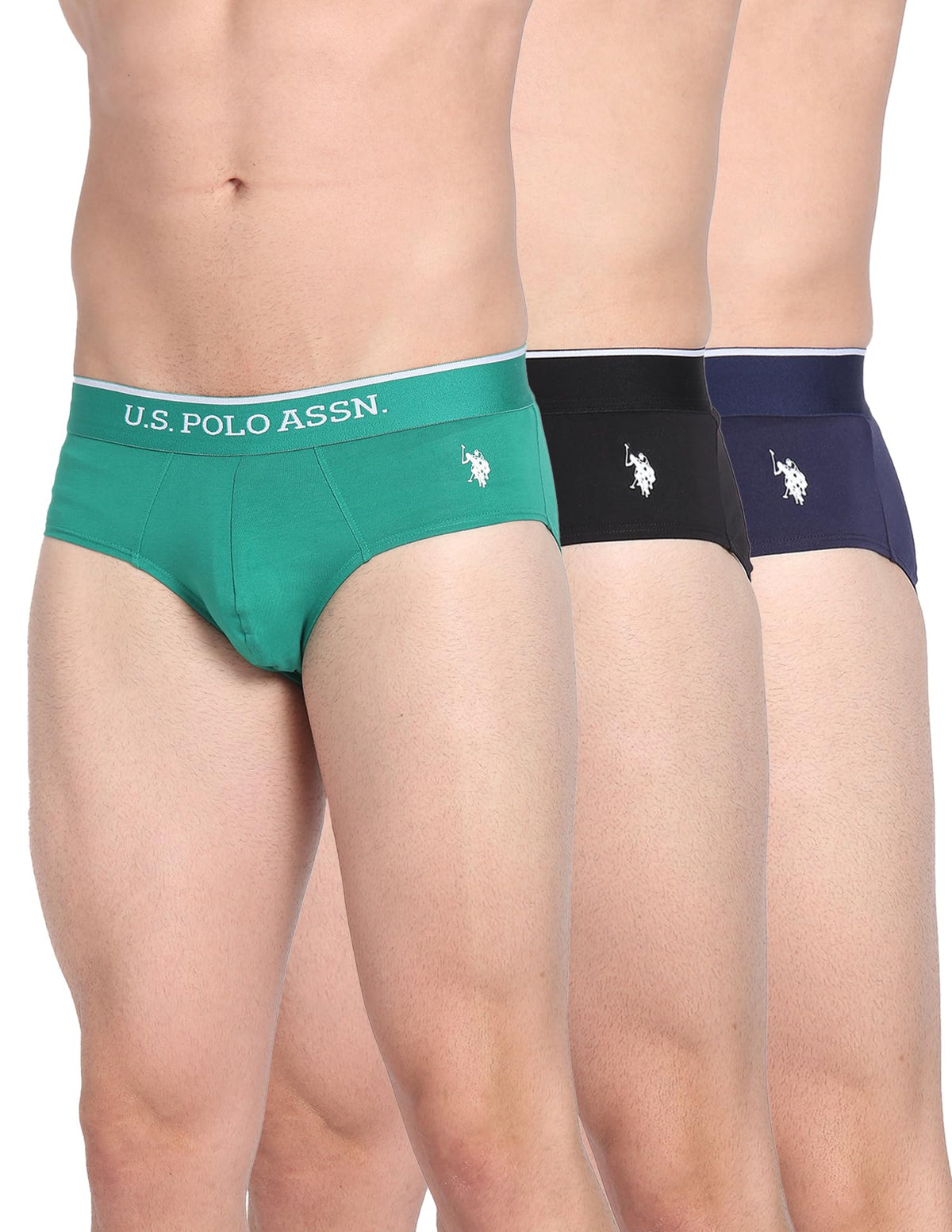 U.S. Polo Assn. Mens Eb004 Anti Microbial Cotton Stretch Essential Underwear Brief Pack Of 2