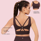 Enamor Womens Polyester Wire Free Casual Padded Sports Bra (A206_Choco Fudge