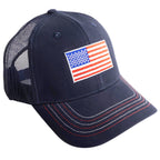 BlackCanyon Outfitters BCOCAPAMFLG American Flag Patch Cap Patriotic Trucker Hat-Blue