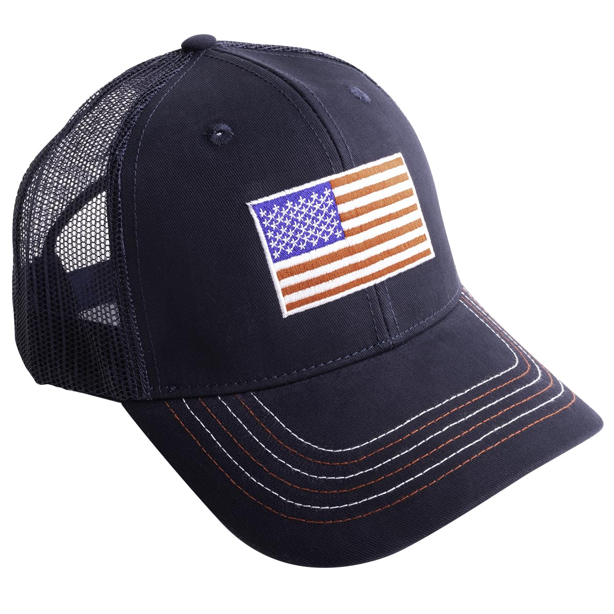 BlackCanyon Outfitters BCOCAPAMFLG American Flag Patch Cap Patriotic Trucker Hat-Blue