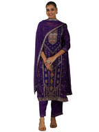 Libas WomenS Silk Blend Kurta Set (48656_Purple