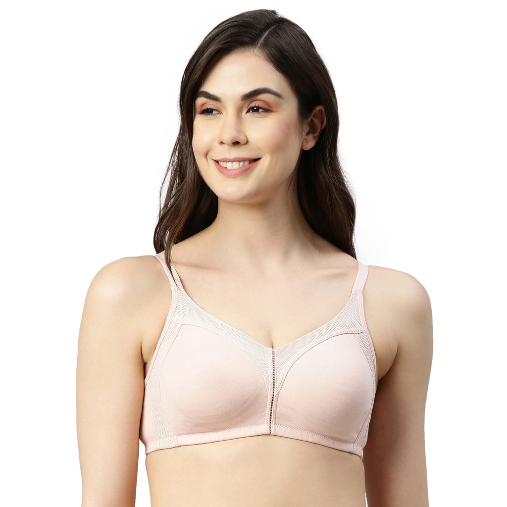 Enamor AB75 M Frame No Bounce Full Support Cotton Bra for Women - Non-Padded Non-Wired & Full Coverage with Cooling Fabric(AB75-