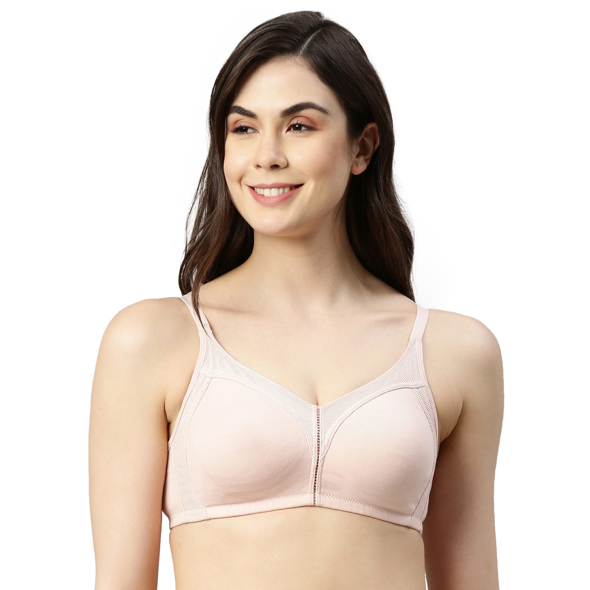 Enamor AB75 M Frame No Bounce Full Support Cotton Bra for Women - Non-Padded Non-Wired & Full Coverage with Cooling Fabric(AB75-