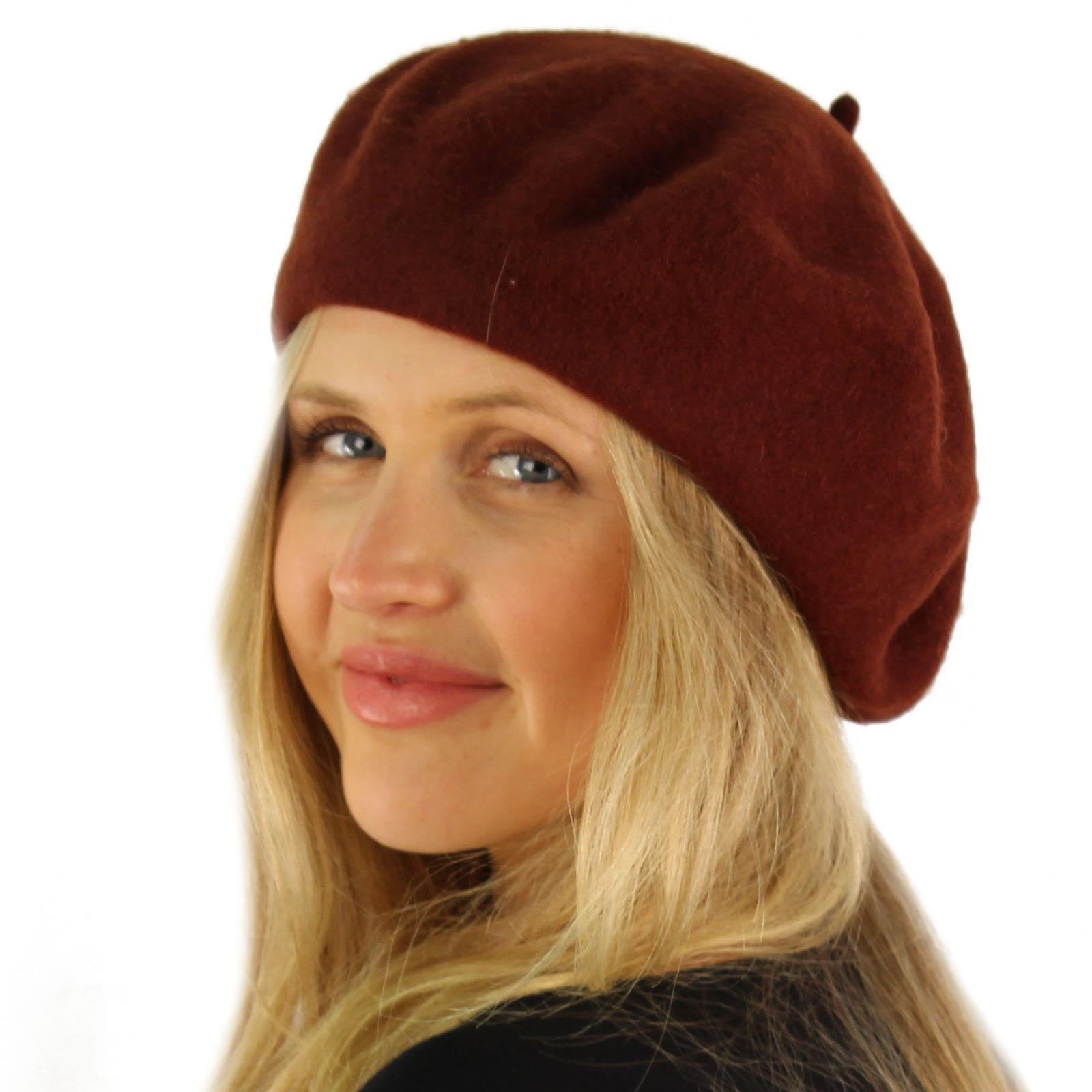 Classic Winter 100% Wool Warm French Art Basque Beret Tam Beanie Hat Cap Brown
