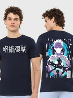 Mens Blue Gojo Domain Graphic Printed T-Shirt
