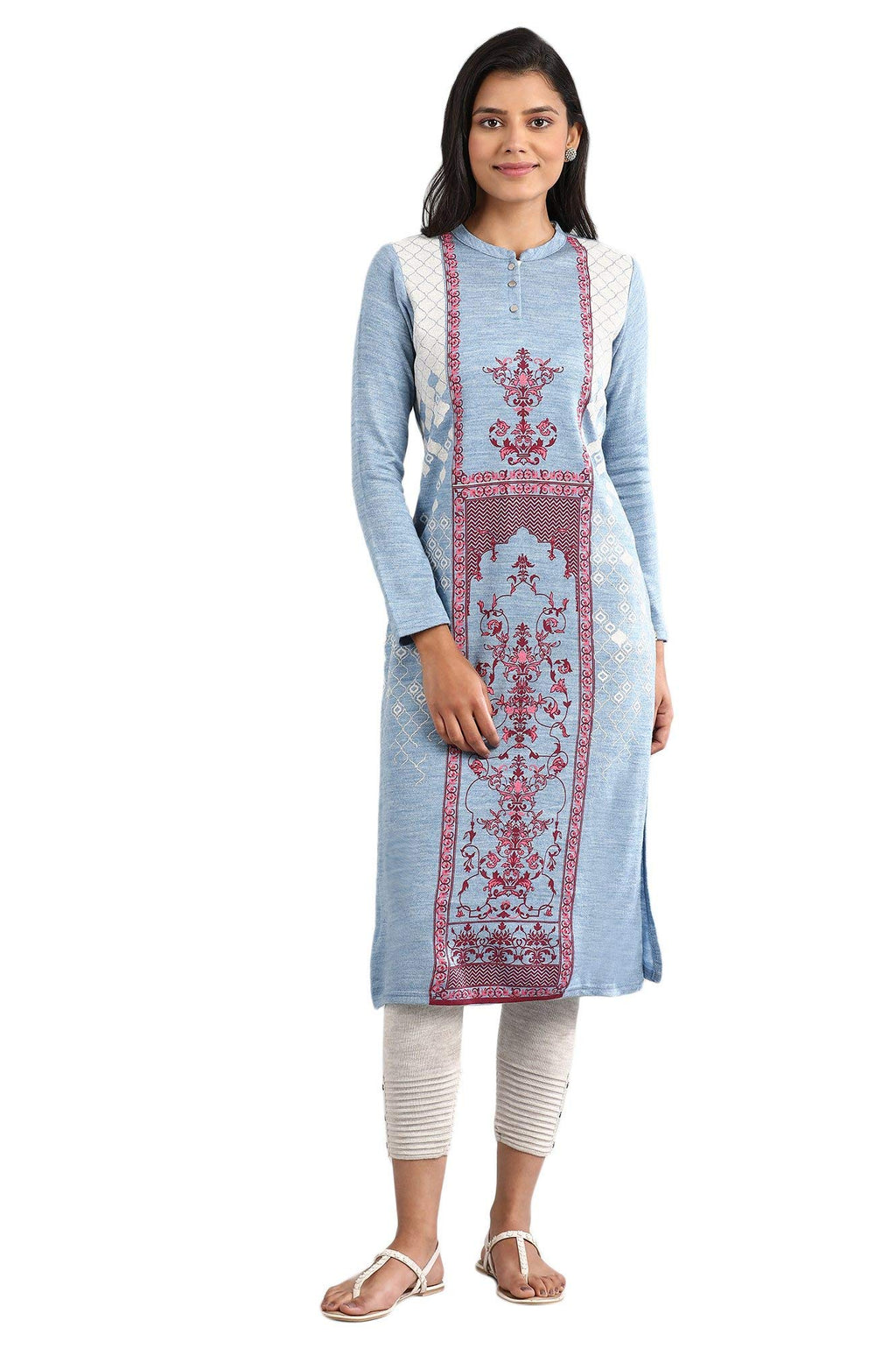 Aurelia WomenS Floral Printed Straight Kurta | Round Neck Kurta For Women | Floral Printed Kurta For Women | Beautiful Regular F