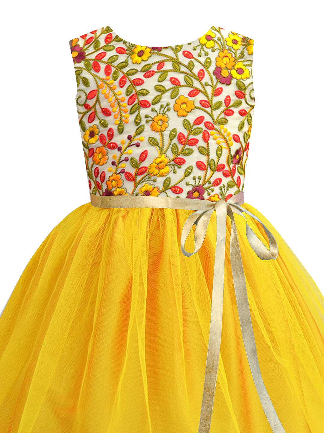A.T.U.N. (ALL THINGS UBER NICE) Girls Embroidered Birthday Party Frock Dress