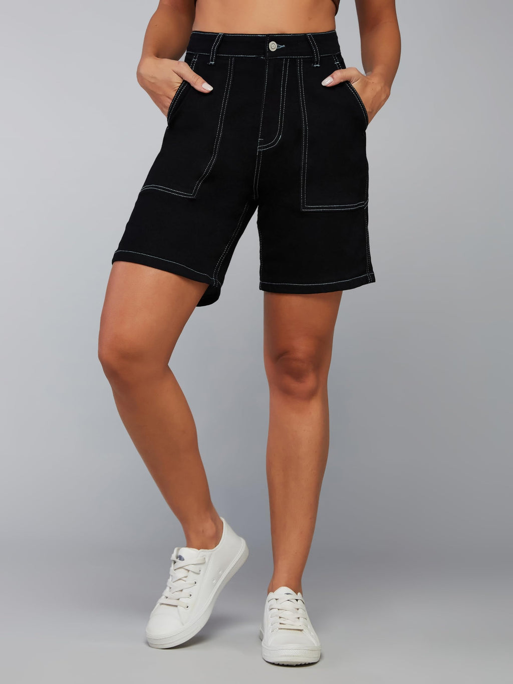 Dolce Crudo Swing Swagger Denim Shorts Black