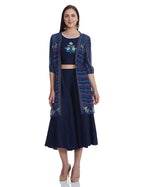 Aurelia WomenS Georgette Salwar Suit Set (20Feas30171-501457_Blue_Small)
