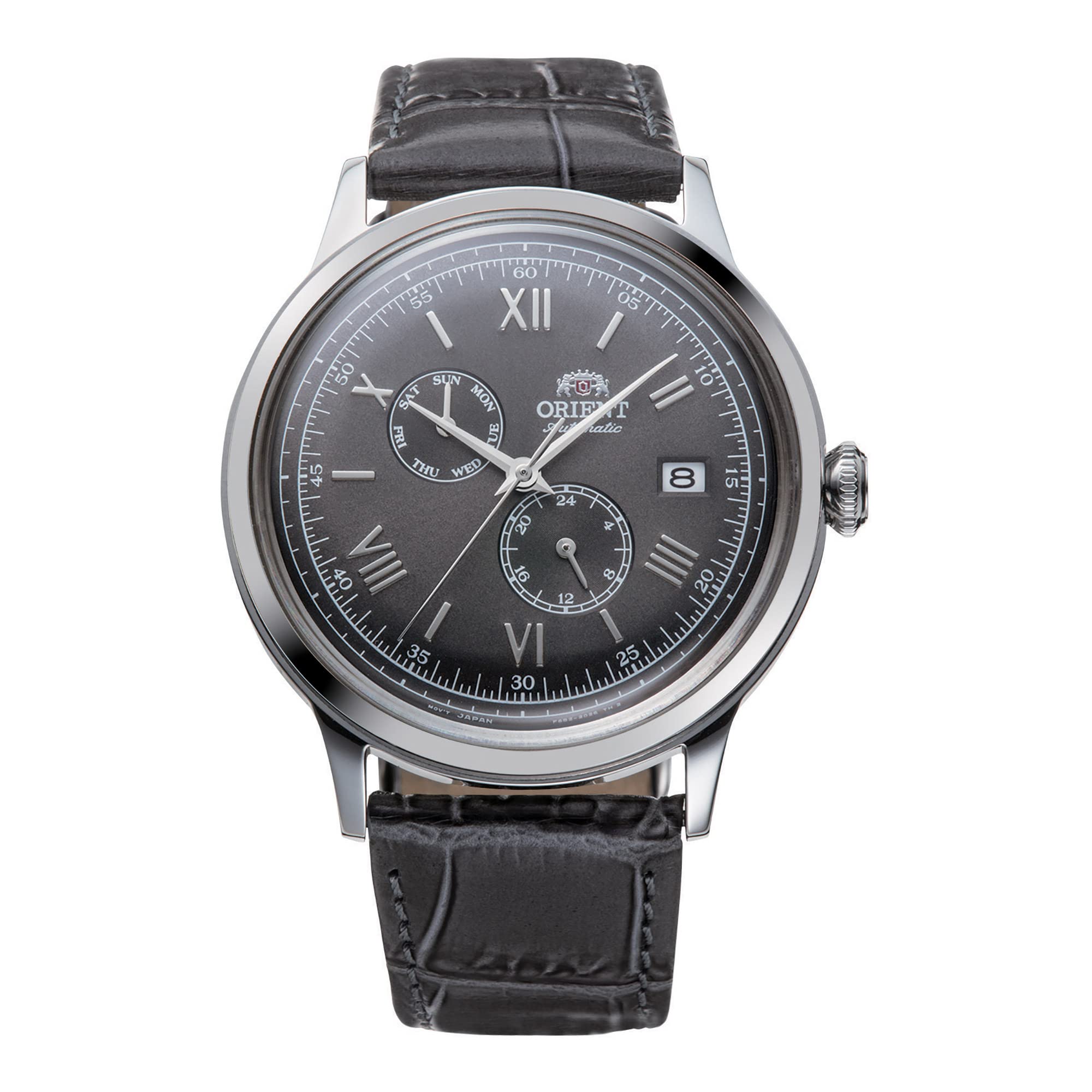 Orient Bambino Version 8 Classic Leather Strap Grey Dial Automatic RA-AK0704N10B Mens Watch