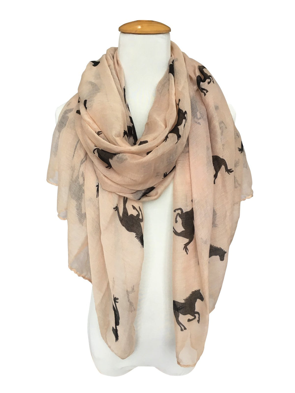 E-Clover Herebuy Cool Animal Print Scarves: Fashionable Horse Print Scarf for Women Mother's Day Gift (Brown&Black)
