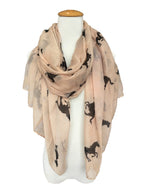 E-Clover Herebuy Cool Animal Print Scarves: Fashionable Horse Print Scarf for Women Mother's Day Gift (Brown&Black)