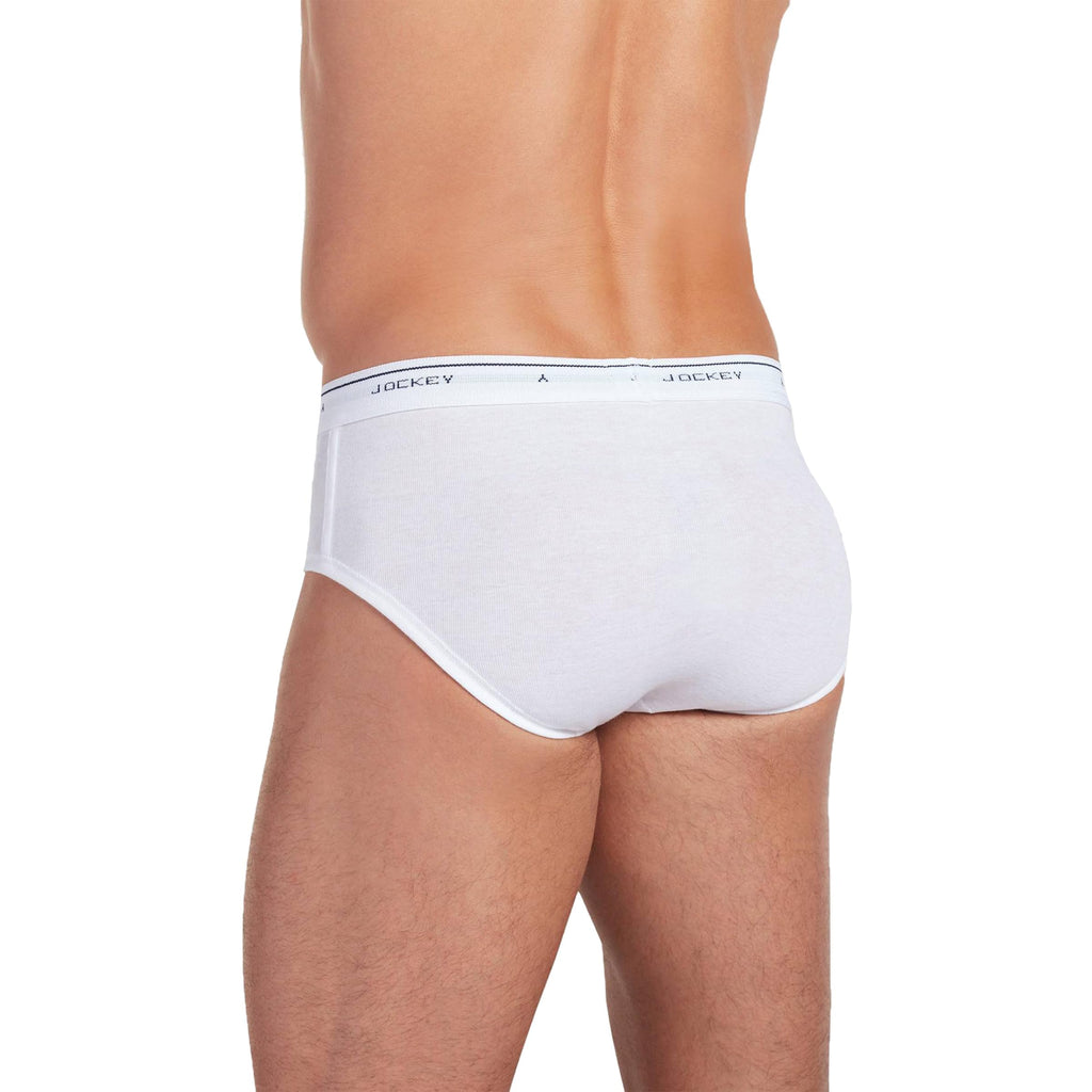 Jockey Mens Underwear classic Low Rise Brief - 3 Pack, White, 38
