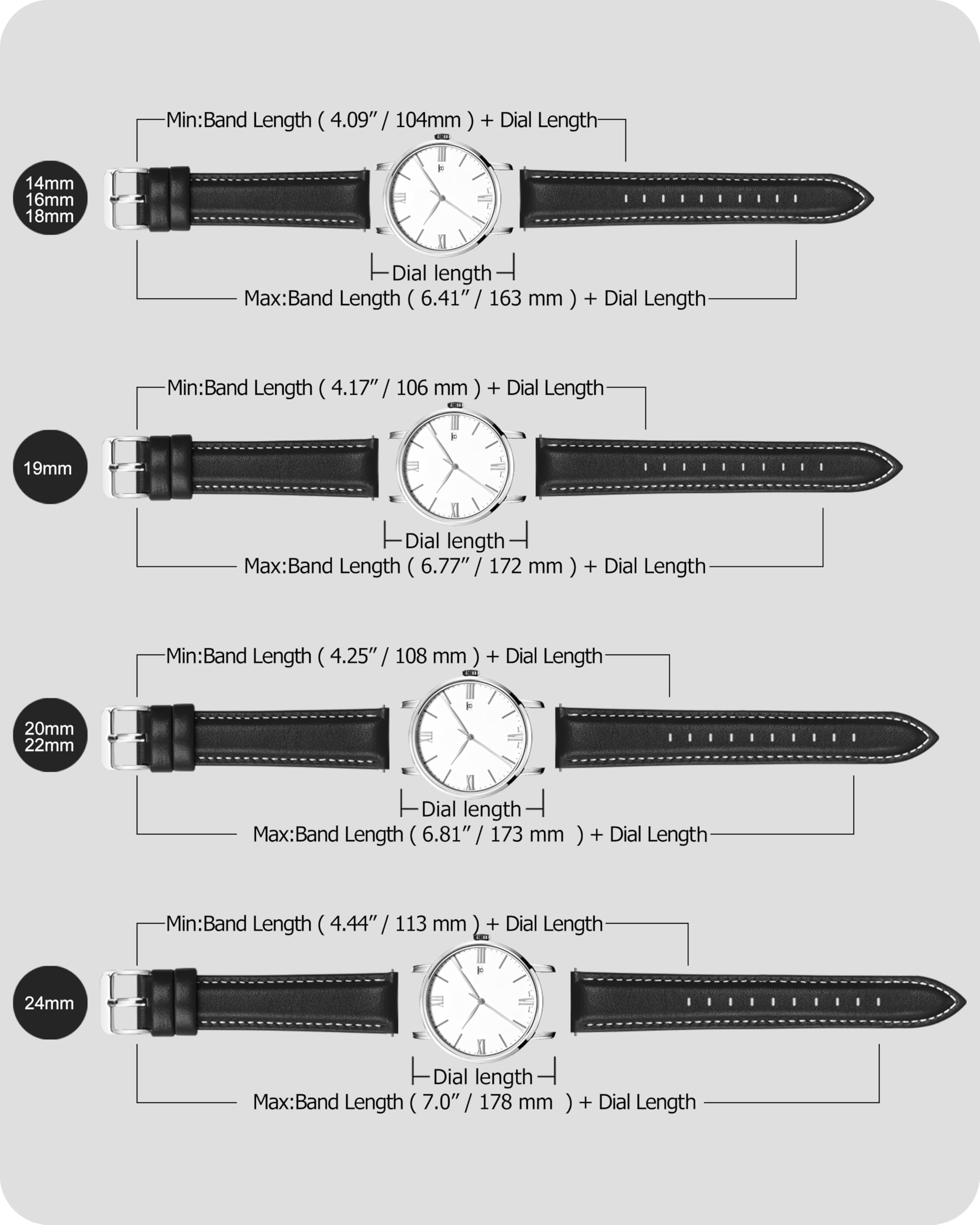 Fullmosa 22mm Leather Watch Bands compatible with Samsung galaxy Watch 46mm,galaxy Watch 3 45mm,gear S3 Frontierclassic,Huawei W
