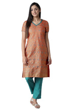 Aurelia Women'S Polyester Kurta-Trousers (21Onas12901-505017_Orange_M)