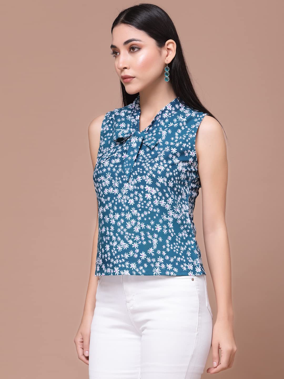 OOMPH! Sleeveless Tops for Women, Green - mt471