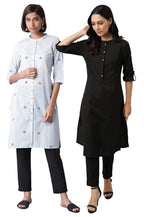 W For Woman Cotton Kurtas Combo | Straight Cotton Kurtas For Women Combo Pack Of 2 Light Blue