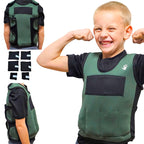 Weighted Vest for Kids - Adjustable Compression Vest, Medium (Ages 5-9), 6 Removable Weights, Breathable Snug Fit