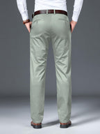 AVANOVA Mens Solid Light Pista Trousers Light Business Style Slightly Stretch Straight Leg Pants for Outdoor Casual Daily Trouse
