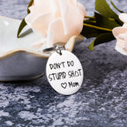 Dont Do Stupi St Keychain Poop Emoji Funny Birthday Gifts for Son Daughter Teenagers from Mom Sarcasm Gift for Teens Boy Girl Gr