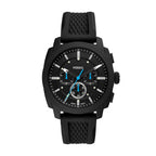 Fossil Men's Machine Chronograph Black Silicone Watch