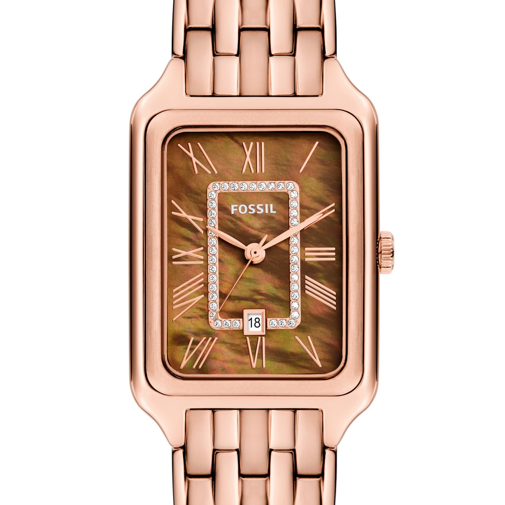 Fossil Women's Raquel Quartz Stainless Steel Three-Hand Watch, Color: Rose Gold/Chocolate (Model: ES5271)