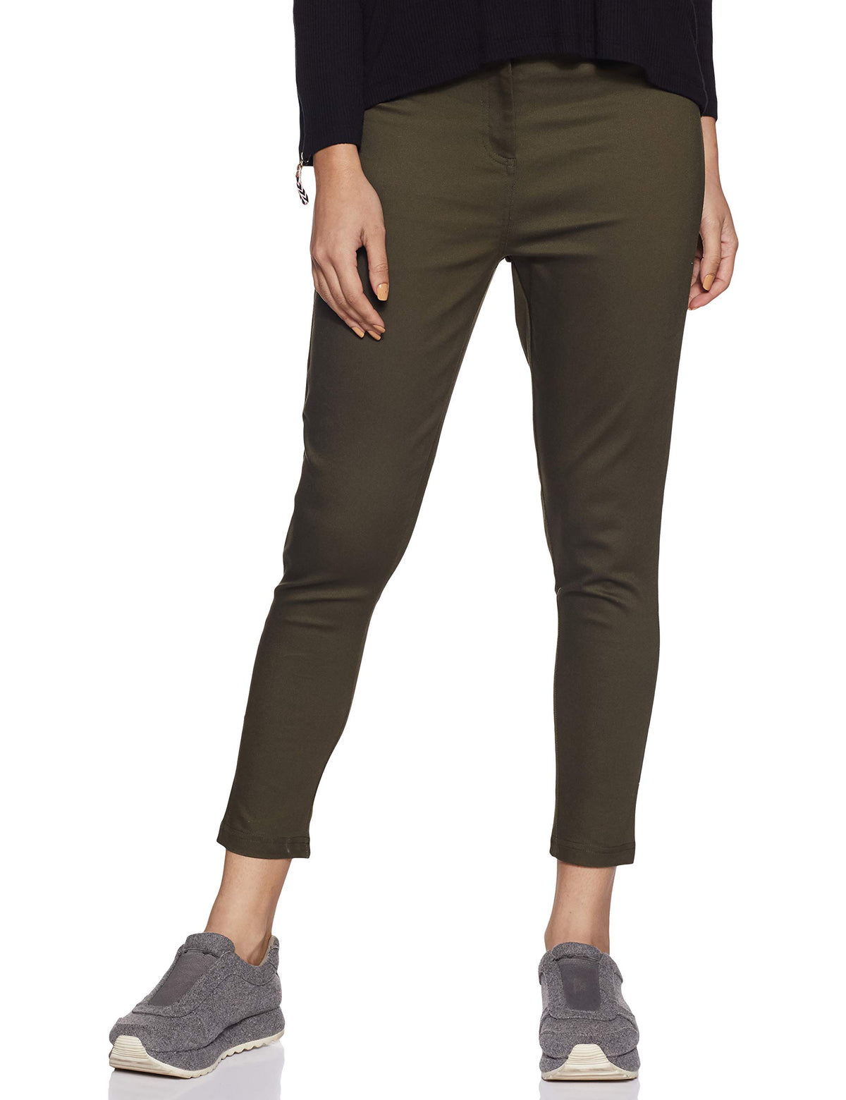 Aurelia Womens Regular Fit Cotton Jeggings (19FEA60068-600694_Green_Small_Green_S)